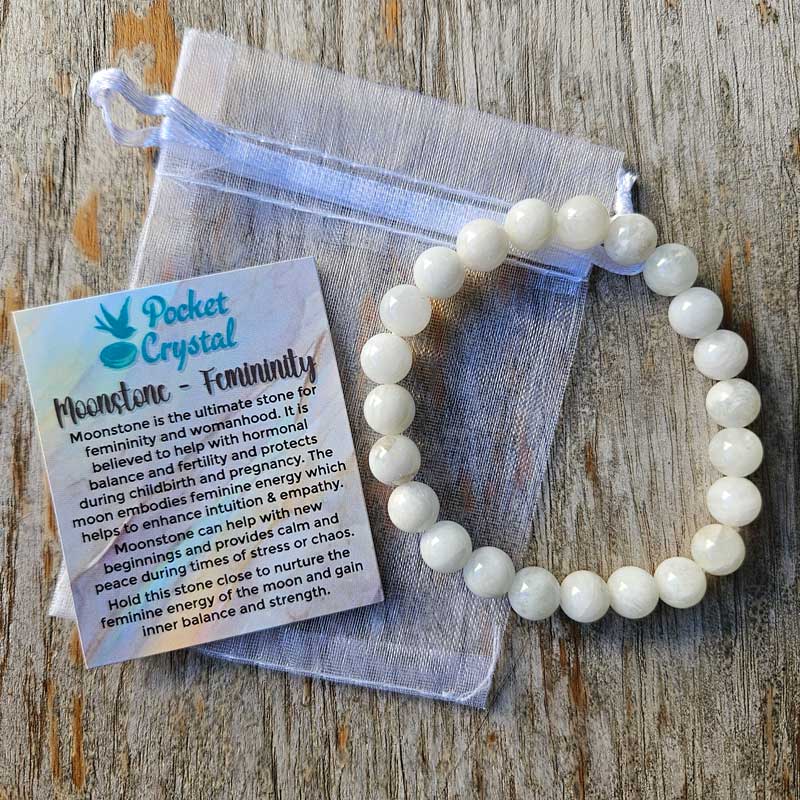 Moonstone Crystal Stretch Bracelet – The Chic Nest