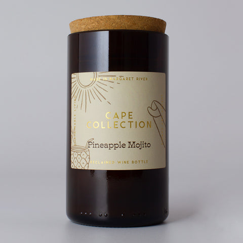 Pineapple Mojito Wine Bottle Soy Candle - Cocktail Collection