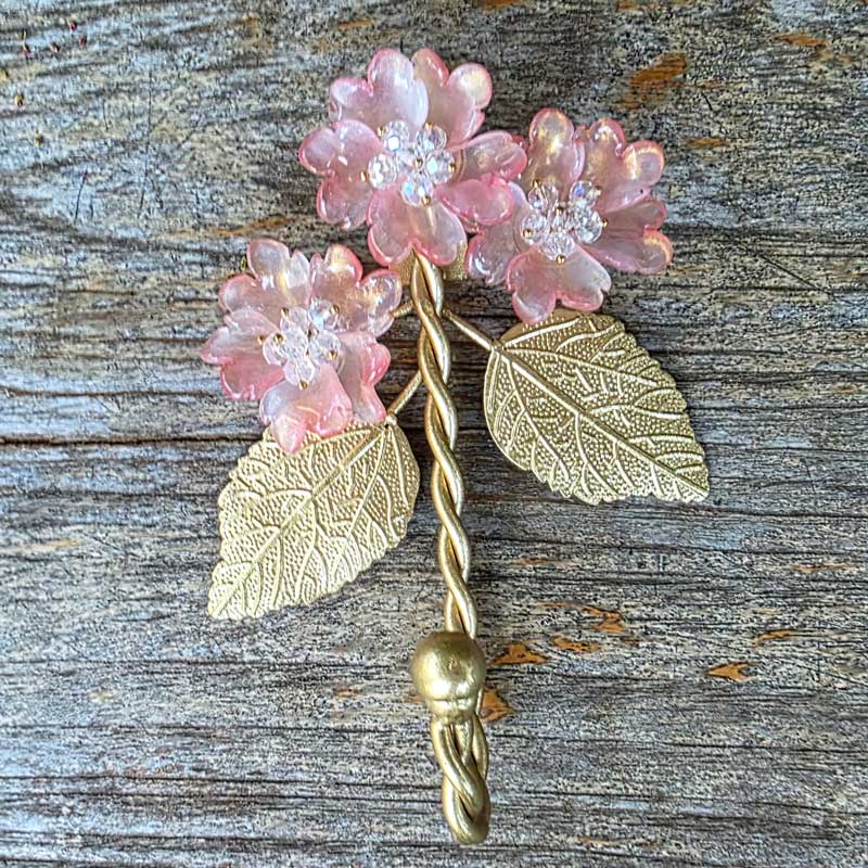 Flower Wall Hook - Pink & Gold