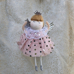 Hanging Christmas Angel Ballerina Ornament - Pink