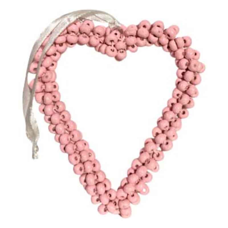 Heart Bead Hanging Ornament - Pink