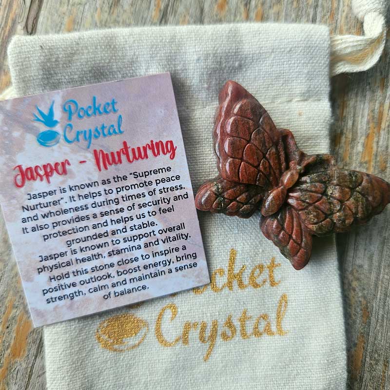 Jasper Pocket Crystal Butterfly - Nurturing