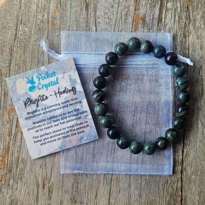 Rhyolite Crystal Stone Stretch Bracelet