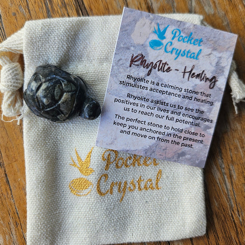 Rhyolite Pocket Crystal Turtle - Healing
