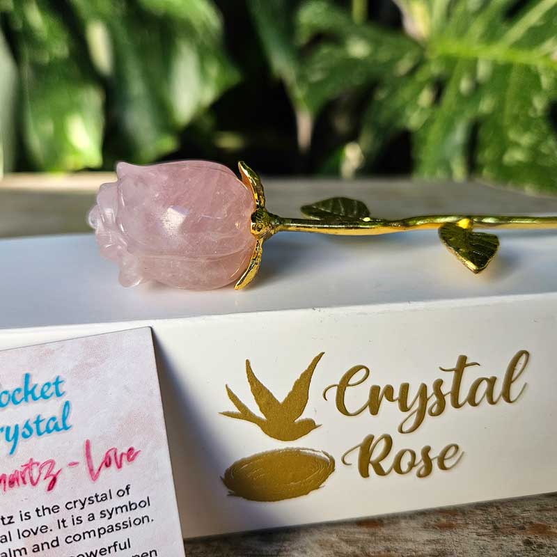 Rose Quartz Crystal Rose - Love