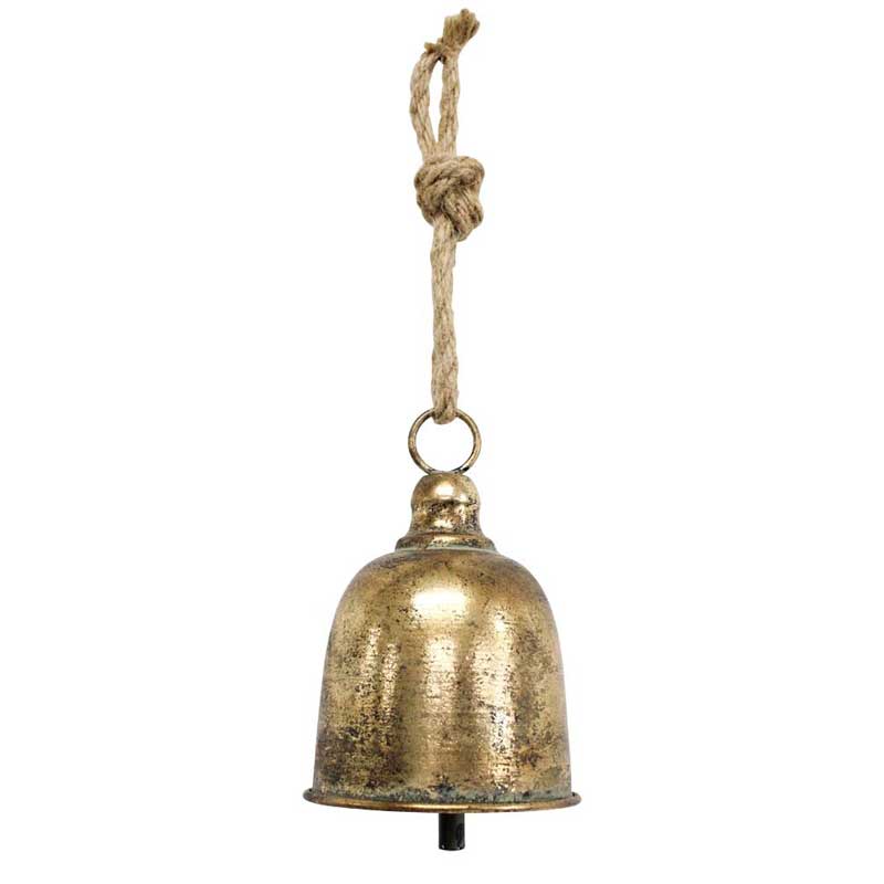 Rustic Brass Bell - Antique Gold Short