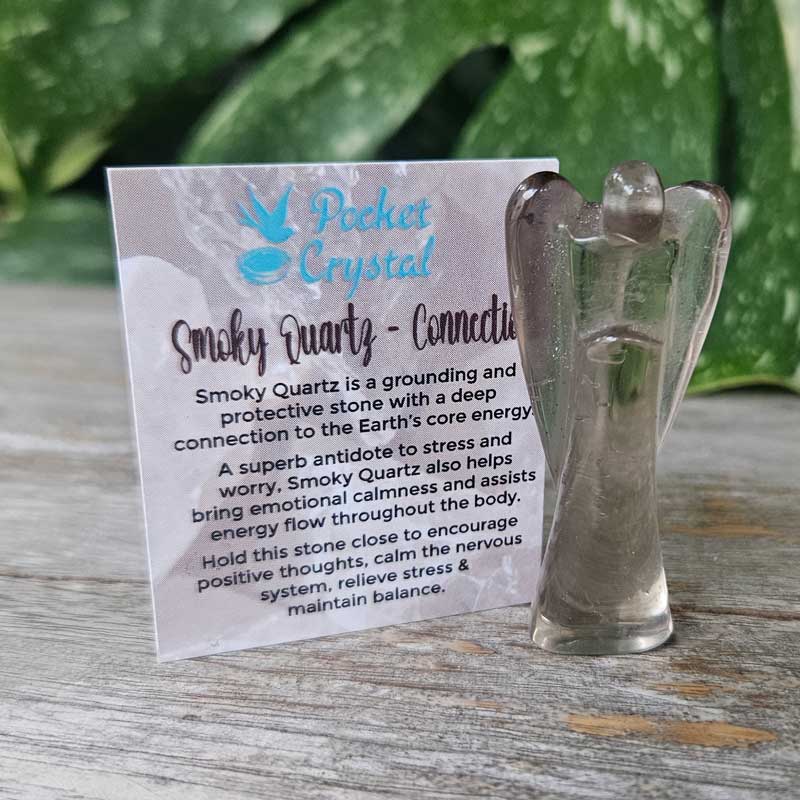Smoky Quartz Pocket Crystal Angel - Connection