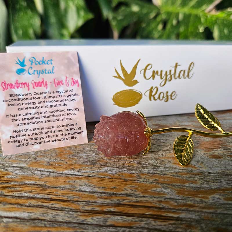 Strawberry Quartz Crystal Rose - Love & Joy