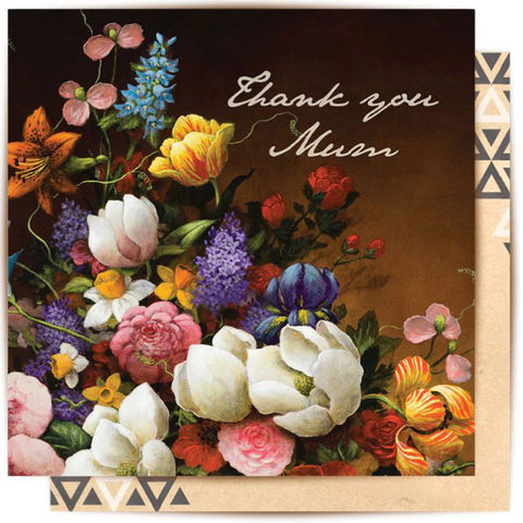 Thank You Mum Florals Greeting Card