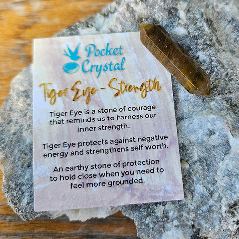 Tiger Eye Pocket Crystal Prism - Strength