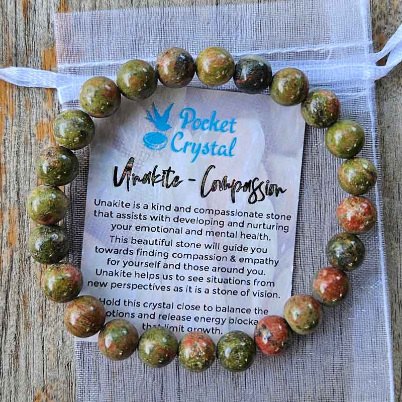 Unakite Crystal Stretch Bracelet