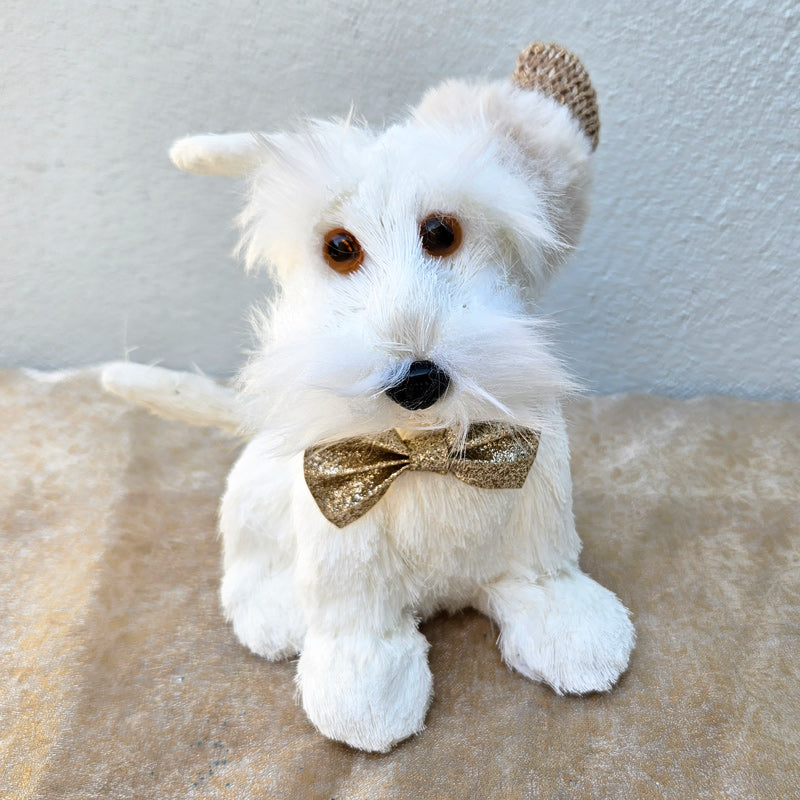 Sitting Fluffy Christmas Schnauzer