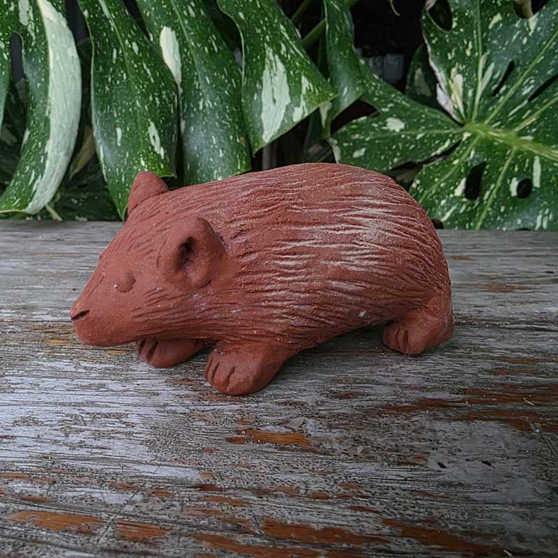 Wombat Terracotta Garden Figurine - Small