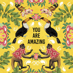 You Are Amazing Tropical Toucans Greeting Card