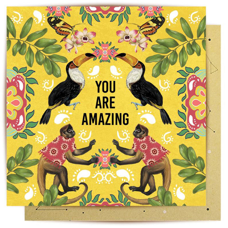 You Are Amazing Tropical Toucans Greeting Card