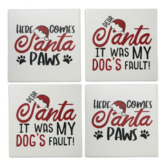 It Was My Dog's Fault Christmas Set of 4 Coasters