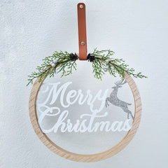Merry Christmas Hanging Wreath 30cm