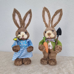 Patti Bunny Rabbit Straw Figurine