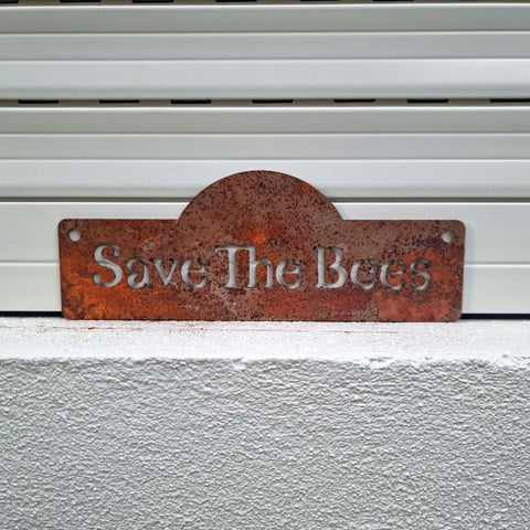 Save The Bees Metal Rustic Garden Sign