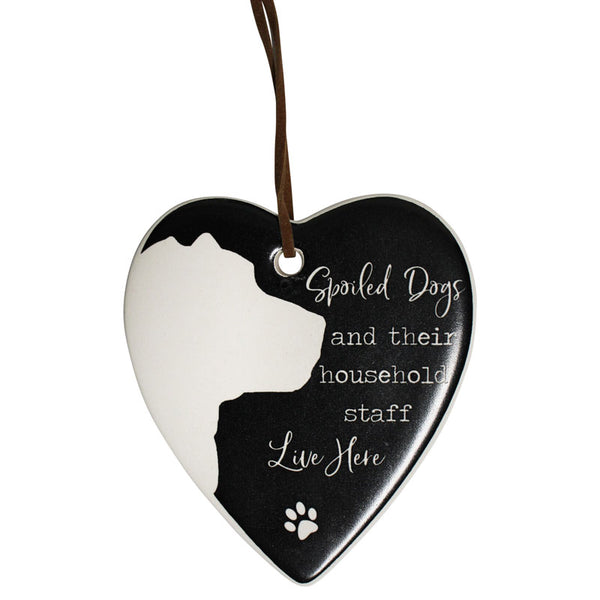 Hanging Heart Spoiled Dogs Live Here Ornament The Chic Nest