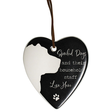 Hanging Heart Spoiled Dogs Live Here Ornament