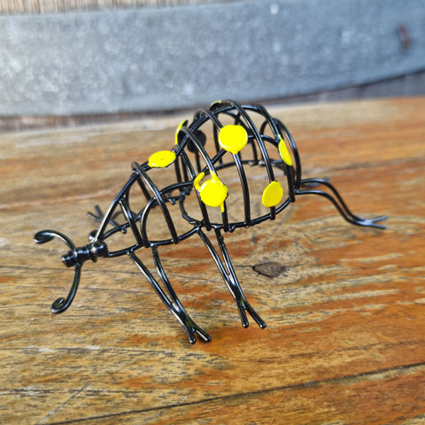 Wire Beetle Garden Ornament - Yellow