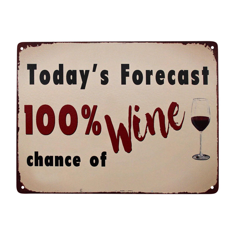 100% Chance Of Wine Sign