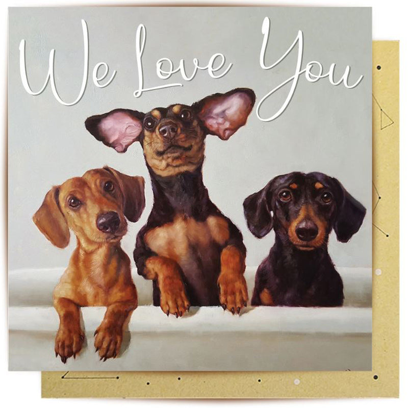 We Love You 3 Amigos Greeting Card