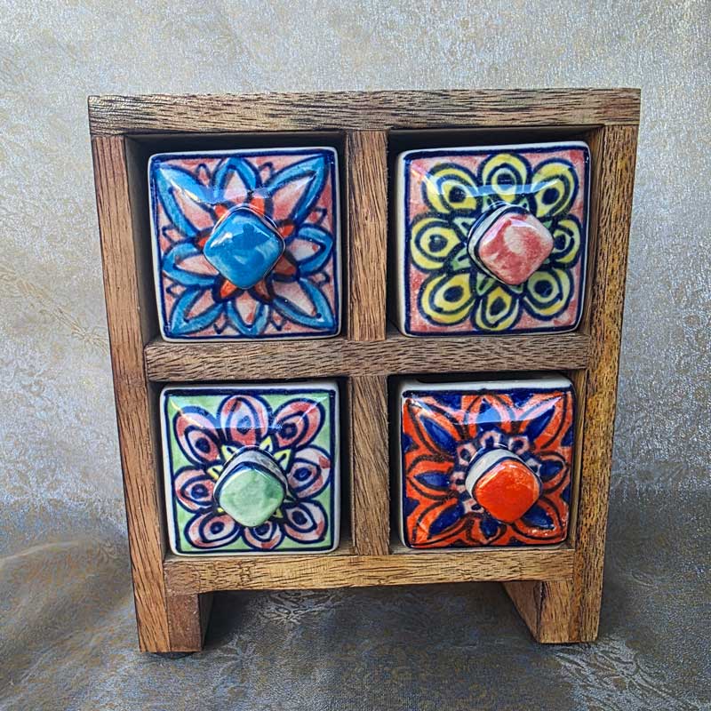 Multi Colour 4 Drawer Chest - Handcrafted