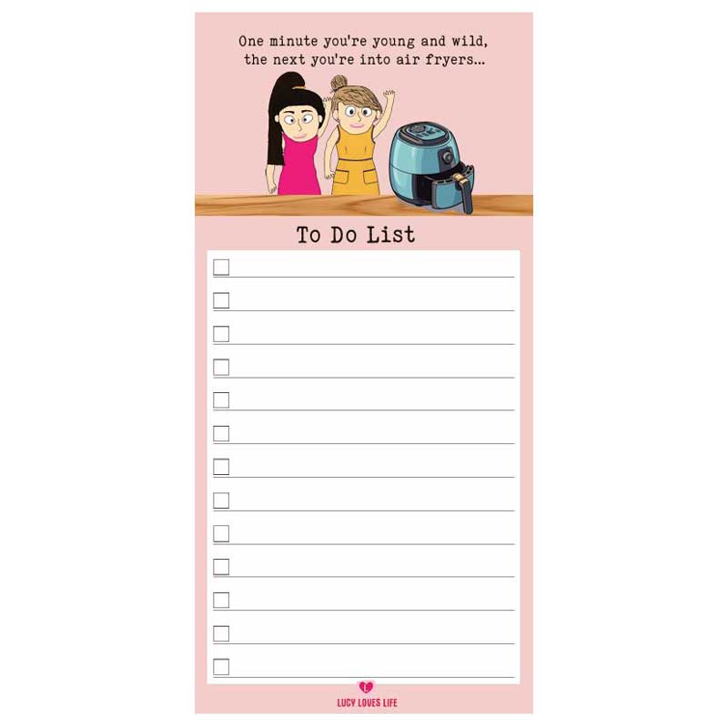 Lucy Loves Life Magnetic Notepad Jotter - Air Fryers