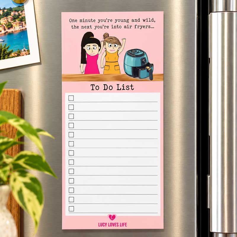 Lucy Loves Life Magnetic Notepad Jotter - Air Fryers