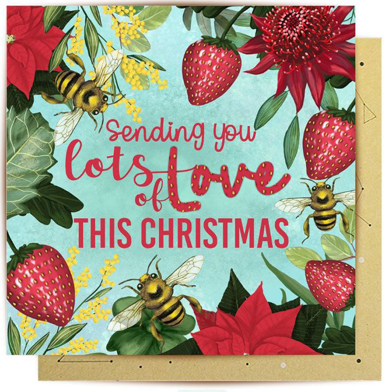 Christmas Bees Greeting Card