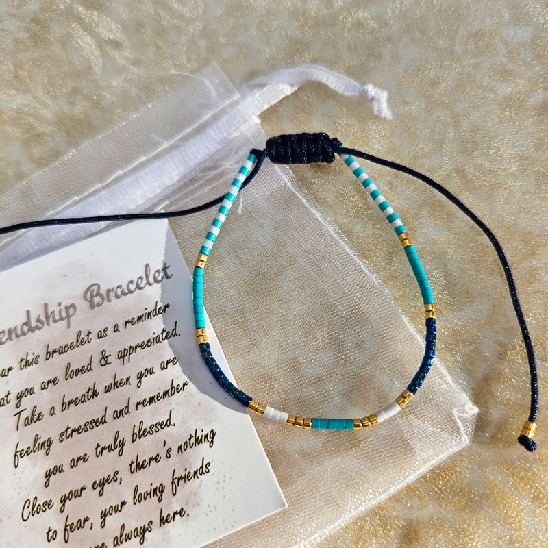 Friendship Bracelet Beaded - Blue