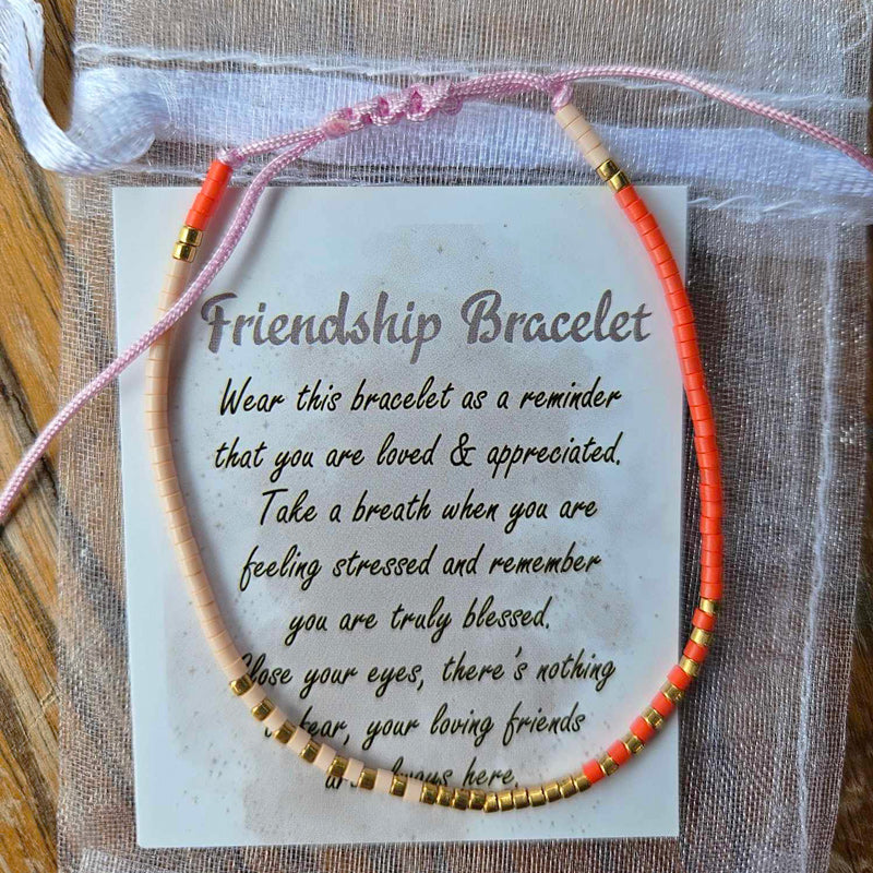 Friendship Bracelet - Orange & Gold