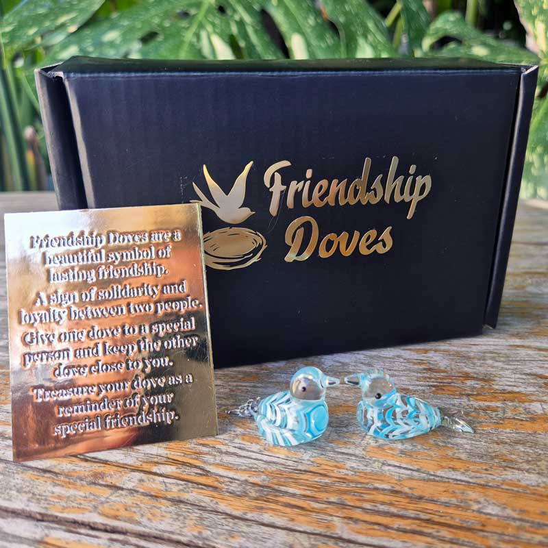 Friendship Doves (Glass) - Sky Blue