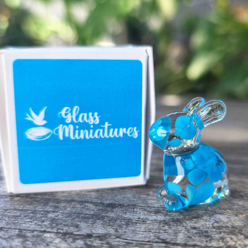 Glass Miniatures - Blue Rabbit