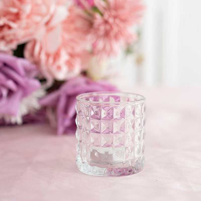 Glass Vintage Candle Holder Diamond Cylinder