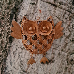 Hanging Metal Owl - Rust