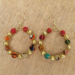 Recycled Fabric & Bead Handcrafted Earrings