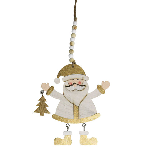 Santa Happy Hanger Christmas Tree Ornament - Gold