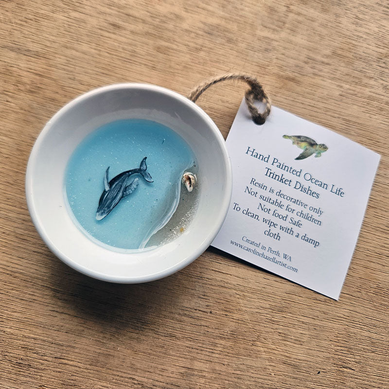 10cm Ceramic Trinket Dish - Floating Humpback Whale