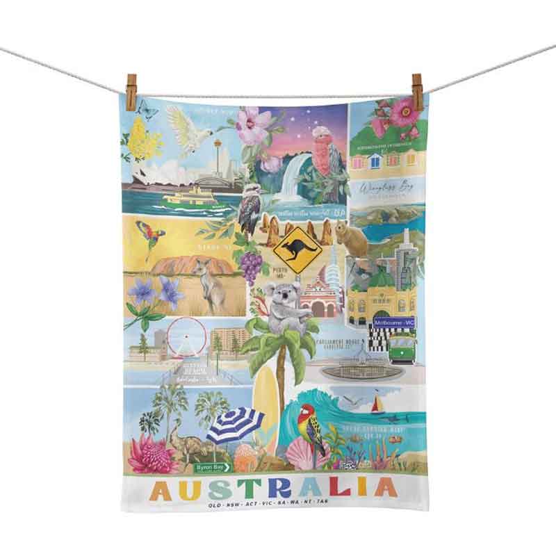 Tea Towel Gday From Australia Gift Packaged