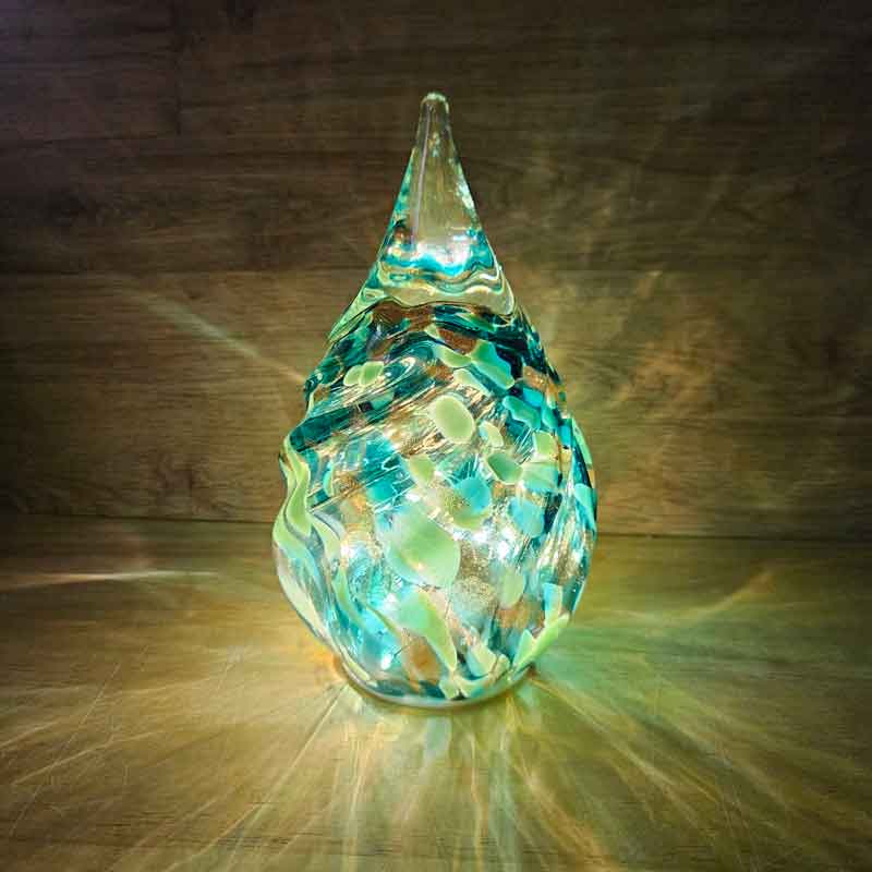 Glow Teardrop Light Teal & Gold