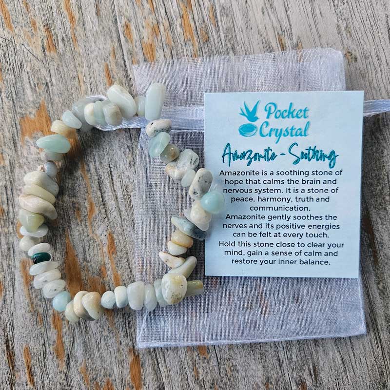 Amazonite Crystal Chip Stretch Bracelet