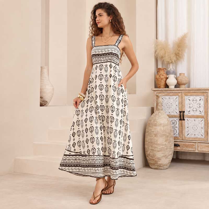 Amelia Maxi Dress – Chocolate & Cream