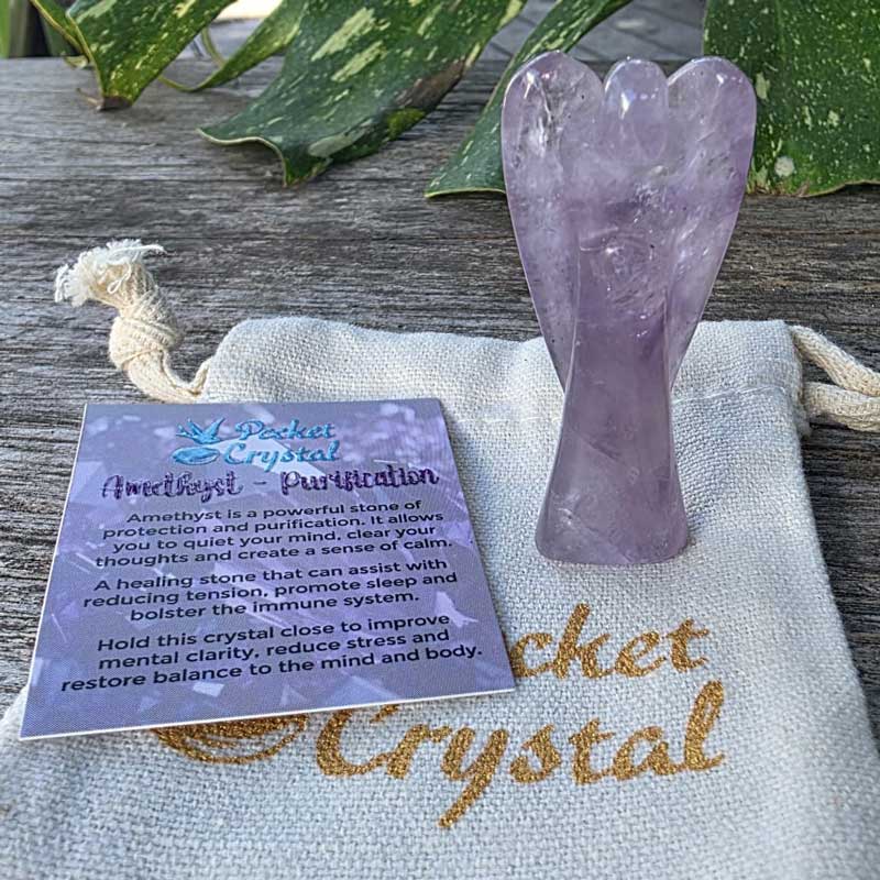 Amethyst Pocket Crystal Angel - Purification