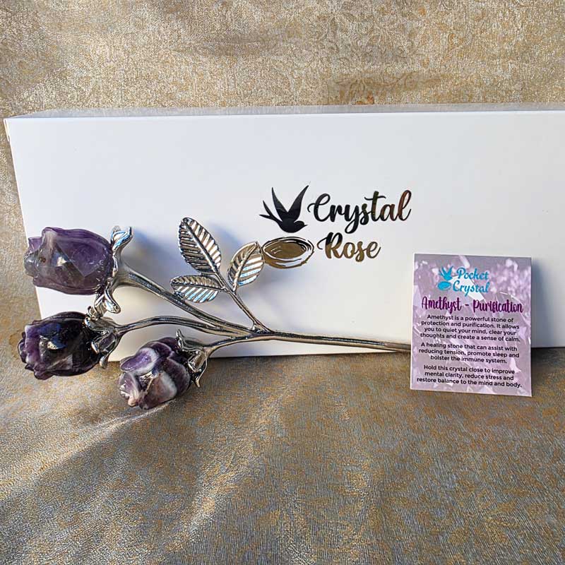 Amethyst Crystal Rose Bouquet - Purification