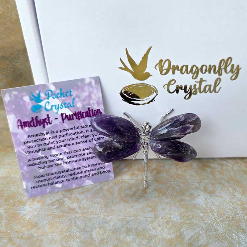 Dragonfly Crystal - Amethyst Purification (Silver)