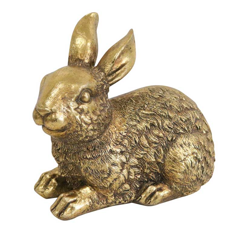 Rabbit Figurine - Antique Gold