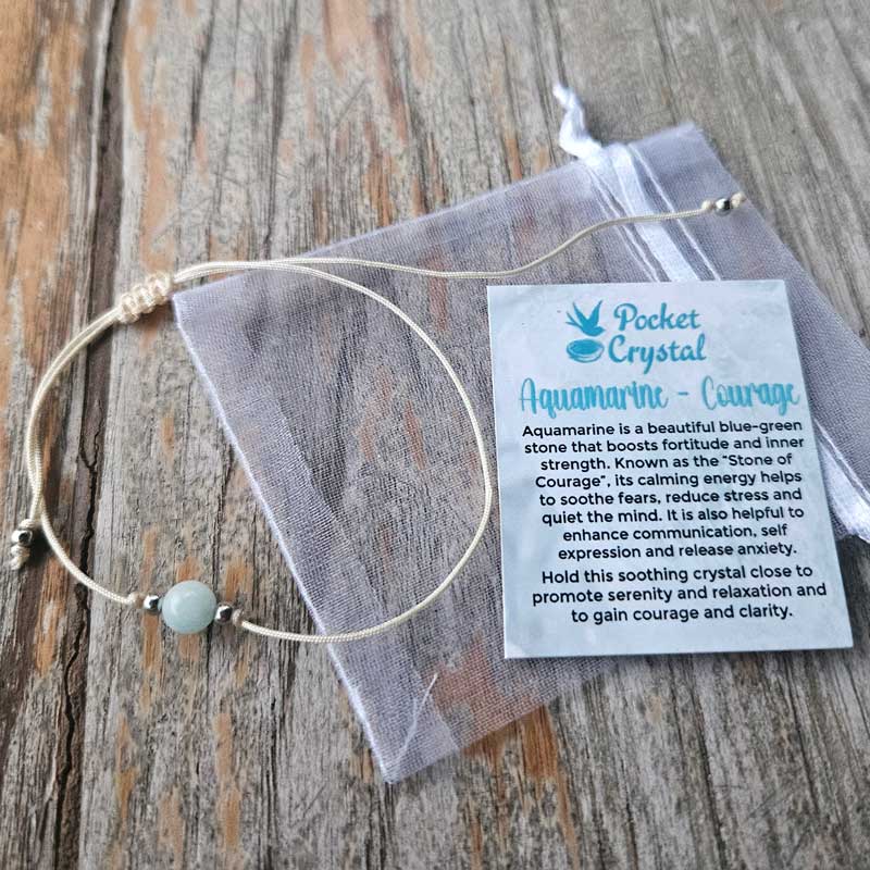 Aquamarine Crystal Adjustable Bracelet